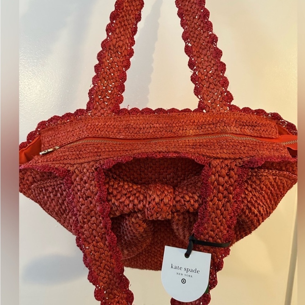 KATE ♠️ SPADE/ TARGET RAFIA Woven Tote Bag NWT - Picture 8 of 9